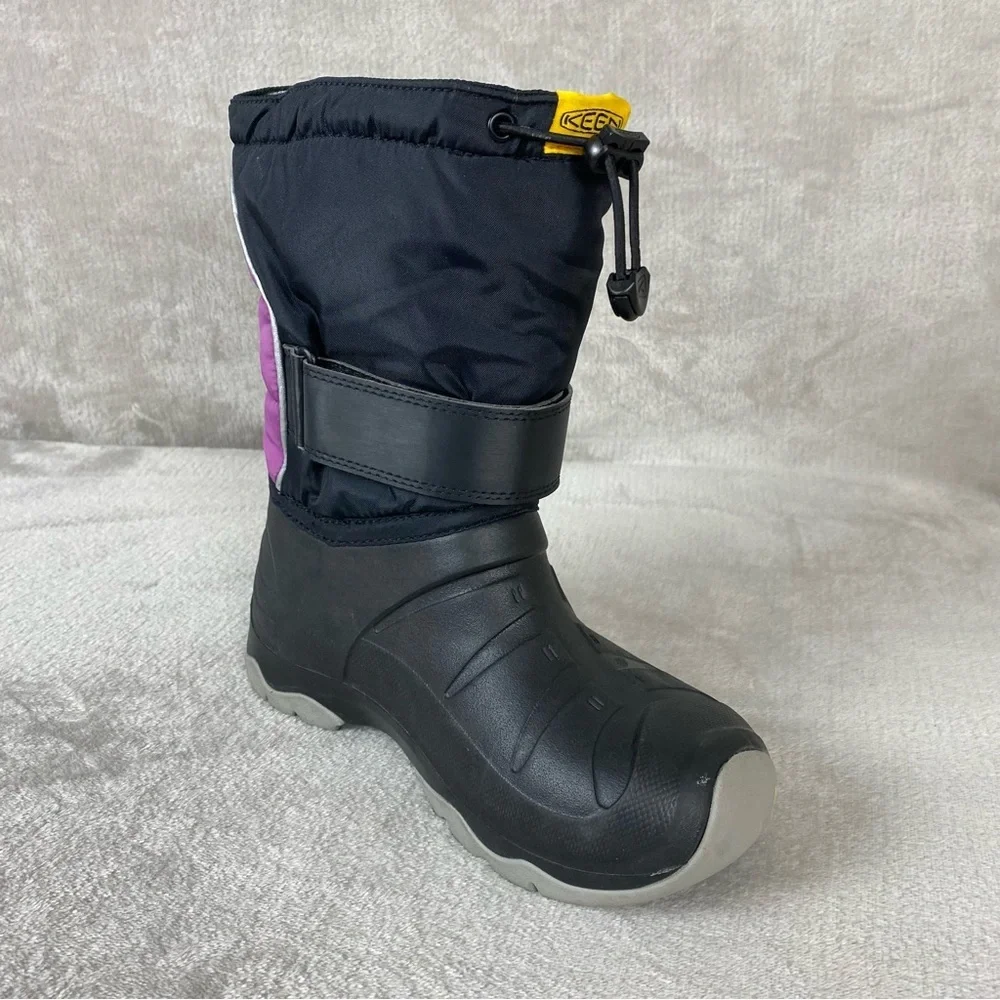 Keen Lumi II Kids Youth Snow Boot Size 4 Black Purple Waterproof Insulated Rain